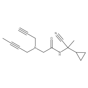 2-[But-2-ynyl(prop-2-ynyl)amino]-N-(1-cyano-1-cyclopropylethyl)acetamide结构式