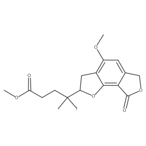 methyl (R)-4-iodo-4-((S)-4-methoxy-8-oxo-2,3,6,8-tetrahydrobenzo[2,1-b:3,4-c']difuran-2-yl)pentanoate Structure