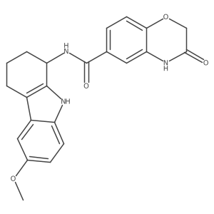 3-hydroxy-N-(6-methoxy-2,3,4,9-tetrahydro-1H-carbazol-1-yl)-2H-1,4-benzoxazine-6-carboxamide Structure