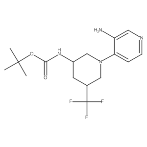 tert-Butyl ((3S,5R)-1-(3-aminopyridin-4-yl)-5-(trifluoromethyl)piperidin-3-yl)carbamate Structure