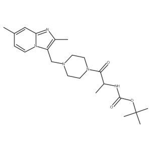 tert-butyl N-[(1R)-2-[4-[(2,7-dimethylimidazo[1,2-a]pyridin-3-yl)methyl]piperazin-1-yl]-1-methyl-2-oxo-ethyl]carbamate Structure