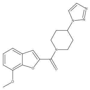 (4-(1H-1,2,3-triazol-1-yl)piperidin-1-yl)(7-methoxybenzofuran-2-yl)methanone结构式