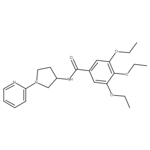3,4,5-triethoxy-N-(1-(pyridin-2-yl)pyrrolidin-3-yl)benzamide结构式