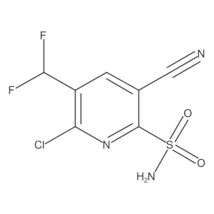 6-Chloro-3-cyano-5-(difluoromethyl)pyridine-2-sulfonamide Structure