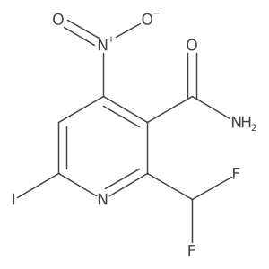 2-(Difluoromethyl)-6-iodo-4-nitropyridine-3-carboxamide结构式