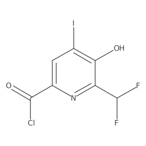 2-(Difluoromethyl)-3-hydroxy-4-iodopyridine-6-carbonyl chloride Structure