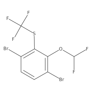 1,4-Dibromo-2-difluoromethoxy-3-(trifluoromethylthio)benzene Structure
