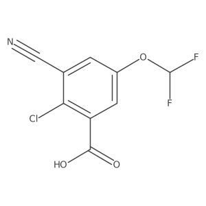2-Chloro-3-cyano-5-(difluoromethoxy)benzoic acid Structure