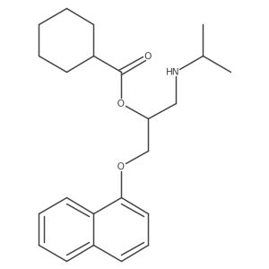Cyclohexanecarboxylic acid, 1-[[(1-methylethyl)amino]methyl]-2-(1-naphthalenyloxy)ethyl ester, (R)- Structure