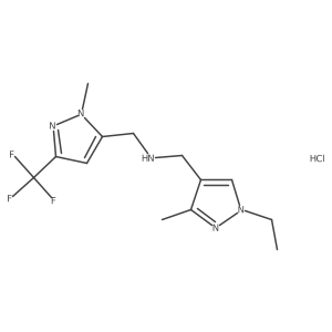 N-[(1-ethyl-3-methylpyrazol-4-yl)methyl]-1-[2-methyl-5-(trifluoromethyl)pyrazol-3-yl]methanamine;hydrochloride Structure
