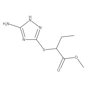 methyl 2-[(3-amino-1H-1,2,4-triazol-5-yl)sulfanyl]butanoate结构式