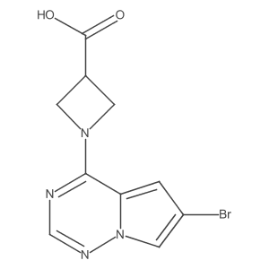 1-(6-Bromopyrrolo[2,1-f][1,2,4]triazin-4-yl)azetidine-3-carboxylic acid结构式