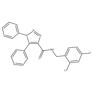 N-(2-chloro-4-fluorobenzyl)-1-phenyl-5-pyridin-4-yl-1H-1,2,3-triazole-4-carboxamide结构式