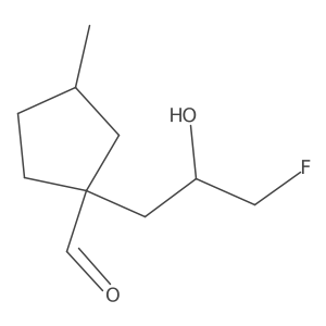 1-(3-Fluoro-2-hydroxypropyl)-3-methylcyclopentane-1-carbaldehyde Structure