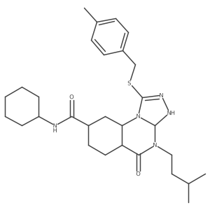N-cyclohexyl-4-(3-methylbutyl)-1-{[(4-methylphenyl)methyl]sulfanyl}-5-oxo-4H,5H-[1,2,4]triazolo[4,3-a]quinazoline-8-carboxamide Structure