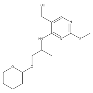(2-(Methylthio)-4-(((2R)-1-((tetrahydro-2H-pyran-2-YL)oxy)propan-2-YL)amino)pyrimidin-5-YL)methanol结构式