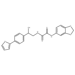 N-(2H-1,3-benzodioxol-5-yl)-N'-{2-[4-(furan-2-yl)phenyl]-2-hydroxyethyl}ethanediamide结构式