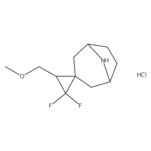 3',3'-Difluoro-2'-(methoxymethyl)-8-azaspiro[bicyclo[3.2.1]octane-3,1'-cyclopropane] hydrochloride Structure