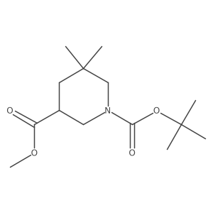 1-Tert-butyl 3-methyl 5,5-dimethylpiperidine-1,3-dicarboxylate结构式