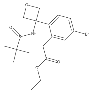 Ethyl 2-(5-bromo-2-(3-((tert-butylsulfinyl)amino)oxetan-3-yl)phenyl)acetate结构式