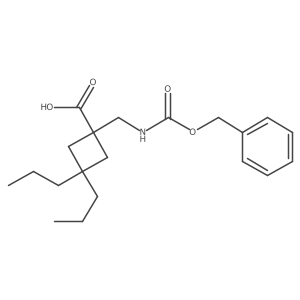 1-({[(Benzyloxy)carbonyl]amino}methyl)-3,3-dipropylcyclobutane-1-carboxylic acid结构式