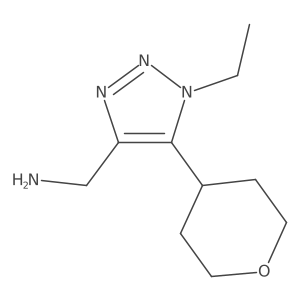 [1-ethyl-5-(oxan-4-yl)-1H-1,2,3-triazol-4-yl]methanamine结构式