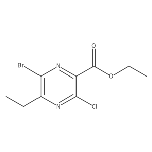 Ethyl 6-bromo-3-chloro-5-ethylpyrazine-2-carboxylate结构式