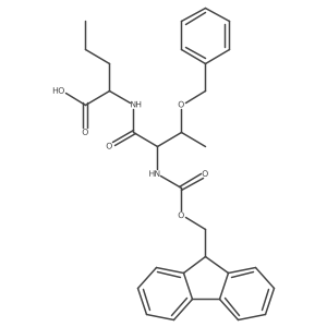 (2R)-2-[(2R,3S)-3-(benzyloxy)-2-({[(9H-fluoren-9-yl)methoxy]carbonyl}amino)butanamido]pentanoic acid Structure