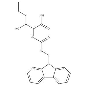 2-({[(9H-fluoren-9-yl)methoxy]carbonyl}amino)-3-hydroxyhexanoic acid Structure