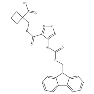 1-({[4-({[(9H-fluoren-9-yl)methoxy]carbonyl}amino)-1,2,5-oxadiazol-3-yl]formamido}methyl)cyclobutane-1-carboxylic acid结构式
