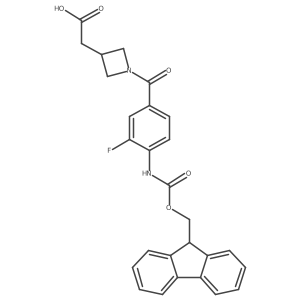 2-{1-[4-({[(9H-fluoren-9-yl)methoxy]carbonyl}amino)-3-fluorobenzoyl]azetidin-3-yl}acetic acid Structure