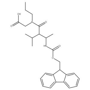 2-[3-({[(9H-fluoren-9-yl)methoxy]carbonyl}amino)-2-(propan-2-yl)-N-propylbutanamido]acetic acid Structure