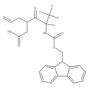2-[2-({[(9H-fluoren-9-yl)methoxy]carbonyl}amino)-3,3,3-trifluoro-2-methyl-N-(prop-2-en-1-yl)propanamido]acetic acid结构式