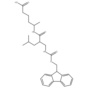 5-{2-[({[(9H-fluoren-9-yl)methoxy]carbonyl}amino)methyl]-4-methylpentanamido}hexanoic acid结构式
