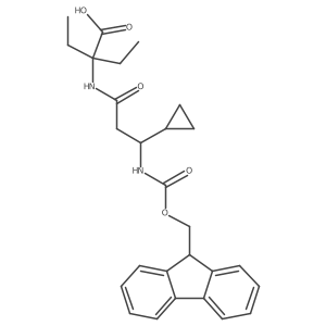 2-[3-cyclopropyl-3-({[(9H-fluoren-9-yl)methoxy]carbonyl}amino)propanamido]-2-ethylbutanoic acid结构式
