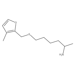 6-{[(3-Methylfuran-2-yl)methyl]sulfanyl}hexan-2-amine结构式