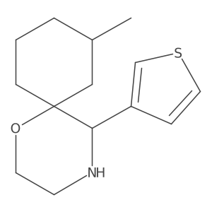 8-Methyl-5-(thiophen-3-yl)-1-oxa-4-azaspiro[5.5]undecane结构式
