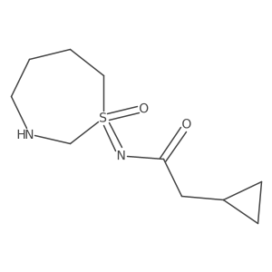 2-cyclopropyl-N-(1-oxo-1,3-thiazepan-1-ylidene)acetamide结构式