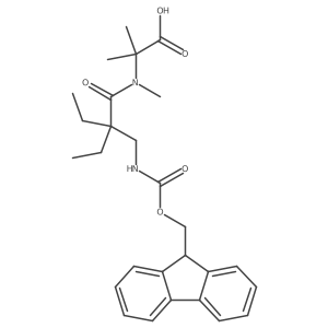2-{2-ethyl-2-[({[(9H-fluoren-9-yl)methoxy]carbonyl}amino)methyl]-N-methylbutanamido}-2-methylpropanoic acid结构式