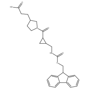 3-(1-{2-[({[(9H-fluoren-9-yl)methoxy]carbonyl}amino)methyl]cyclopropanecarbonyl}pyrrolidin-3-yl)propanoic acid Structure