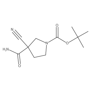 tert-Butyl 3-carbamoyl-3-cyanopyrrolidine-1-carboxylate Structure