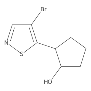 rac-(1R,2R)-2-(4-bromo-1,2-thiazol-5-yl)cyclopentan-1-ol Structure