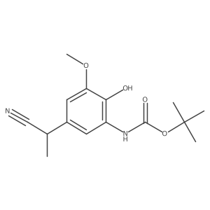tert-butyl N-[5-(1-cyanoethyl)-2-hydroxy-3-methoxyphenyl]carbamate结构式
