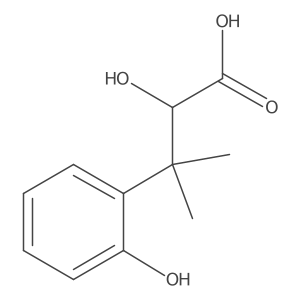 2-Hydroxy-3-(2-hydroxyphenyl)-3-methylbutanoic acid结构式