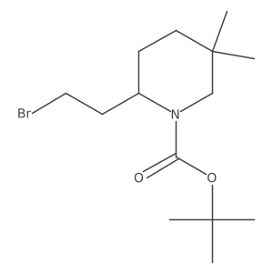 Tert-butyl 2-(2-bromoethyl)-5,5-dimethylpiperidine-1-carboxylate结构式