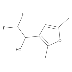 1-(2,5-Dimethylfuran-3-yl)-2,2-difluoroethan-1-ol结构式