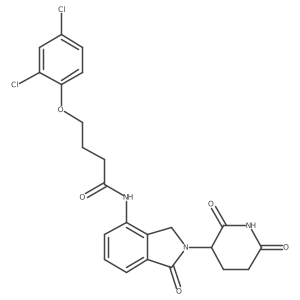 4-(2,4-dichlorophenoxy)-N-[2-(2,6-dioxo-3-piperidyl)-1-oxo-isoindolin-4-yl]butanamide结构式