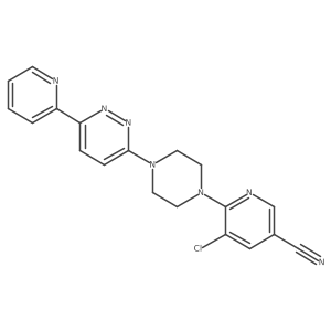 5-Chloro-6-[4-(6-pyridin-2-ylpyridazin-3-yl)piperazin-1-yl]pyridine-3-carbonitrile结构式