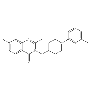 7-Fluoro-2-methyl-3-{[1-(2-methylpyrimidin-4-yl)piperidin-4-yl]methyl}-3,4-dihydroquinazolin-4-one结构式