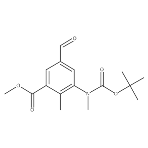Methyl 3-{[(tert-butoxy)carbonyl](methyl)amino}-5-formyl-2-methylbenzoate Structure